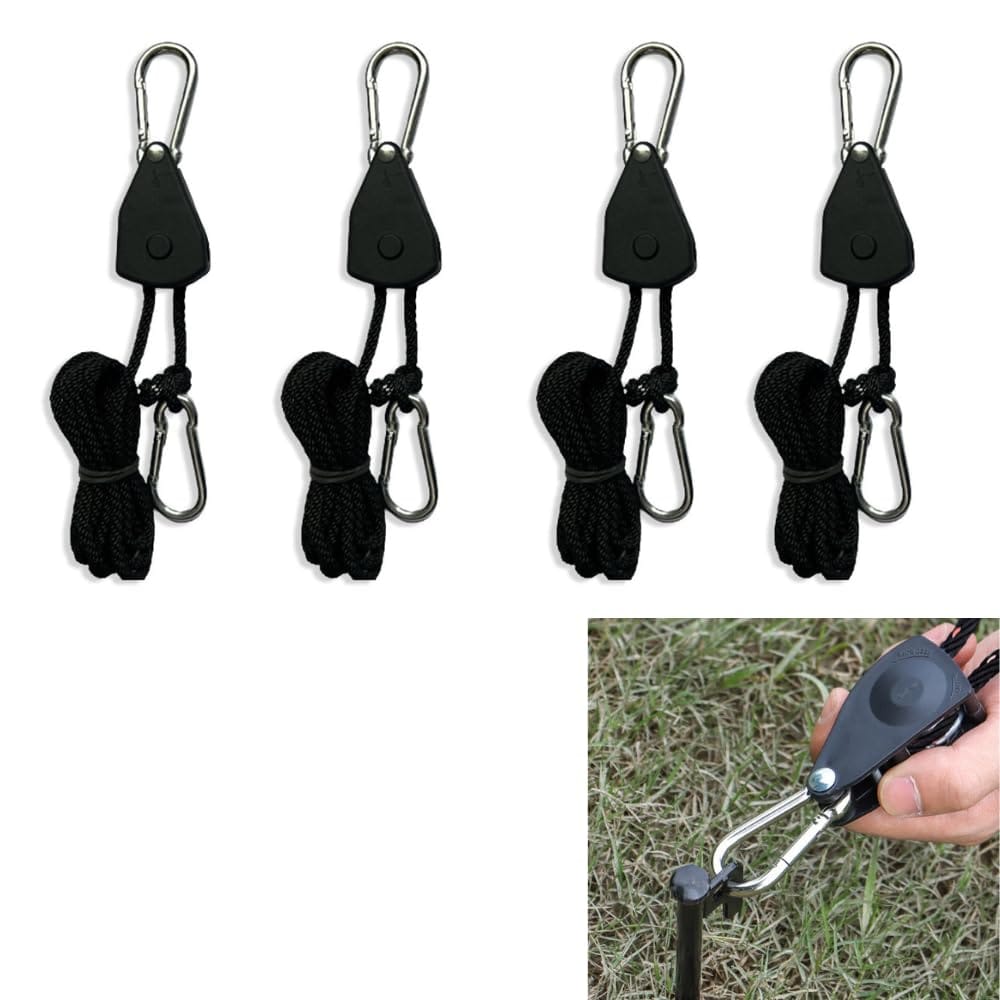 ideastore 自在金具 ロープラチェット ガイロープ パラコード テント タープ 4個セット