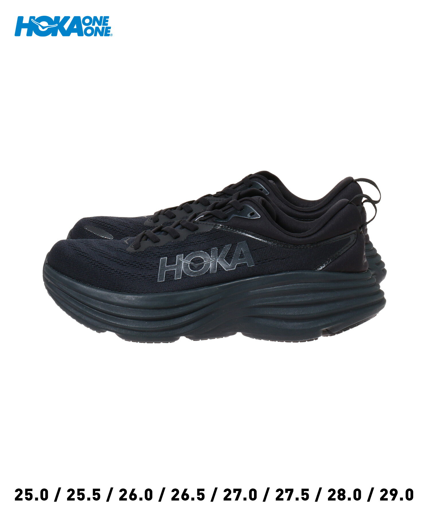 HOKA ONE ONE M BONDI 8(1123202-BBLC)正規品 メンズ シューズ スニーカー 靴 フットウェア アウトドア ジョギング ランニング クッション性 カジュアル シンプル スポーティー タウンユース 定番アイテム 25~29cm ブラック