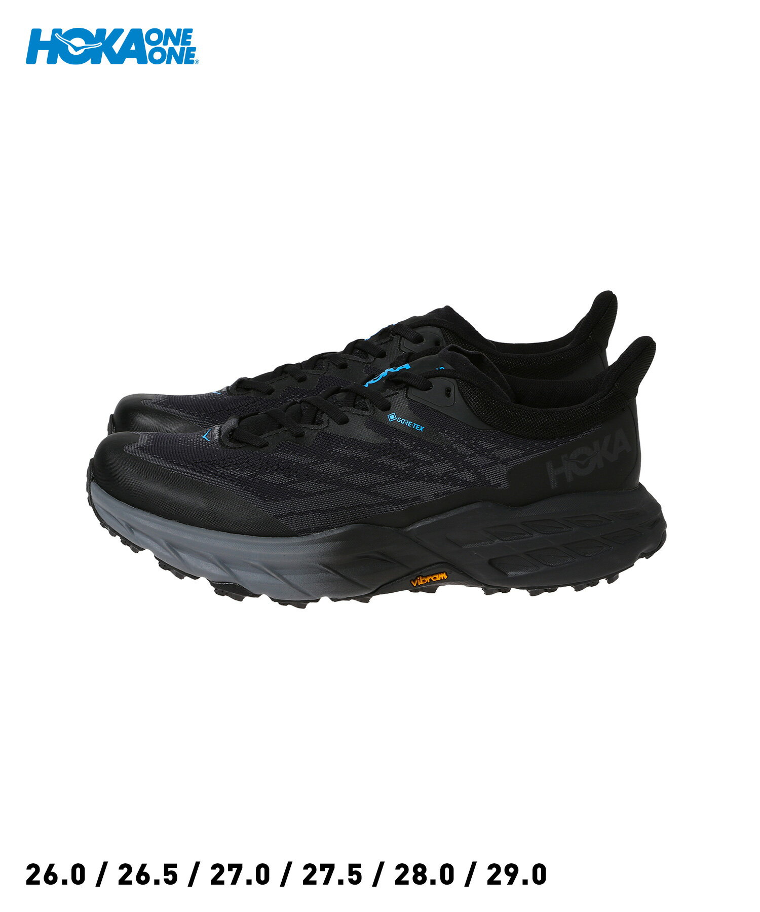 HOKA ONE ONE M SPEEDGOAT 5 GTX(127912-BBLC)国内正規品 メンズ シューズ スニーカー 靴 フットウェア アウトドア ジョギング ランニング カジュアル シンプル スポーティー 26~29cm ブラック