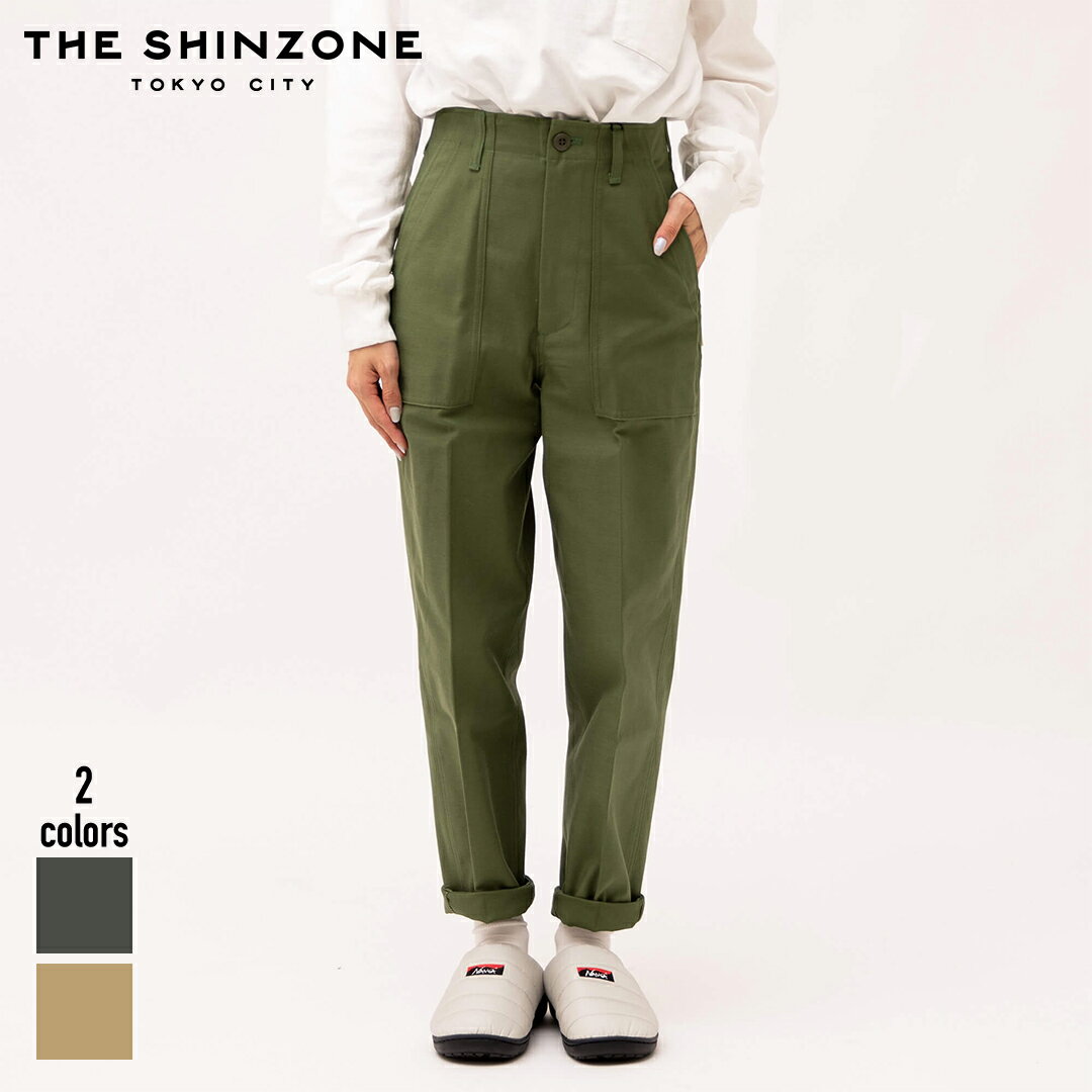 SHINZONE BAKER PANTS(15AMSPA18)【シンゾーン ベイカーパンツ】国内正規品 レディース ボトムス カジュアル シンプル ナチュラル 30~36インチ カーキ ネイビー アイボリー ベージュ ハイウエスト センタープレス ギフトラッピングOK