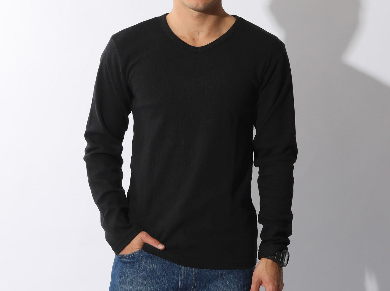 AVIREX DAILY WEAR L/S V-NECK T-SHIRTS(6153480)【アヴィレックス デイリーウェア L/S Vネック Tシャツ メンズ トップス 長袖 アビレックス バーゲン】 ギフト対応可