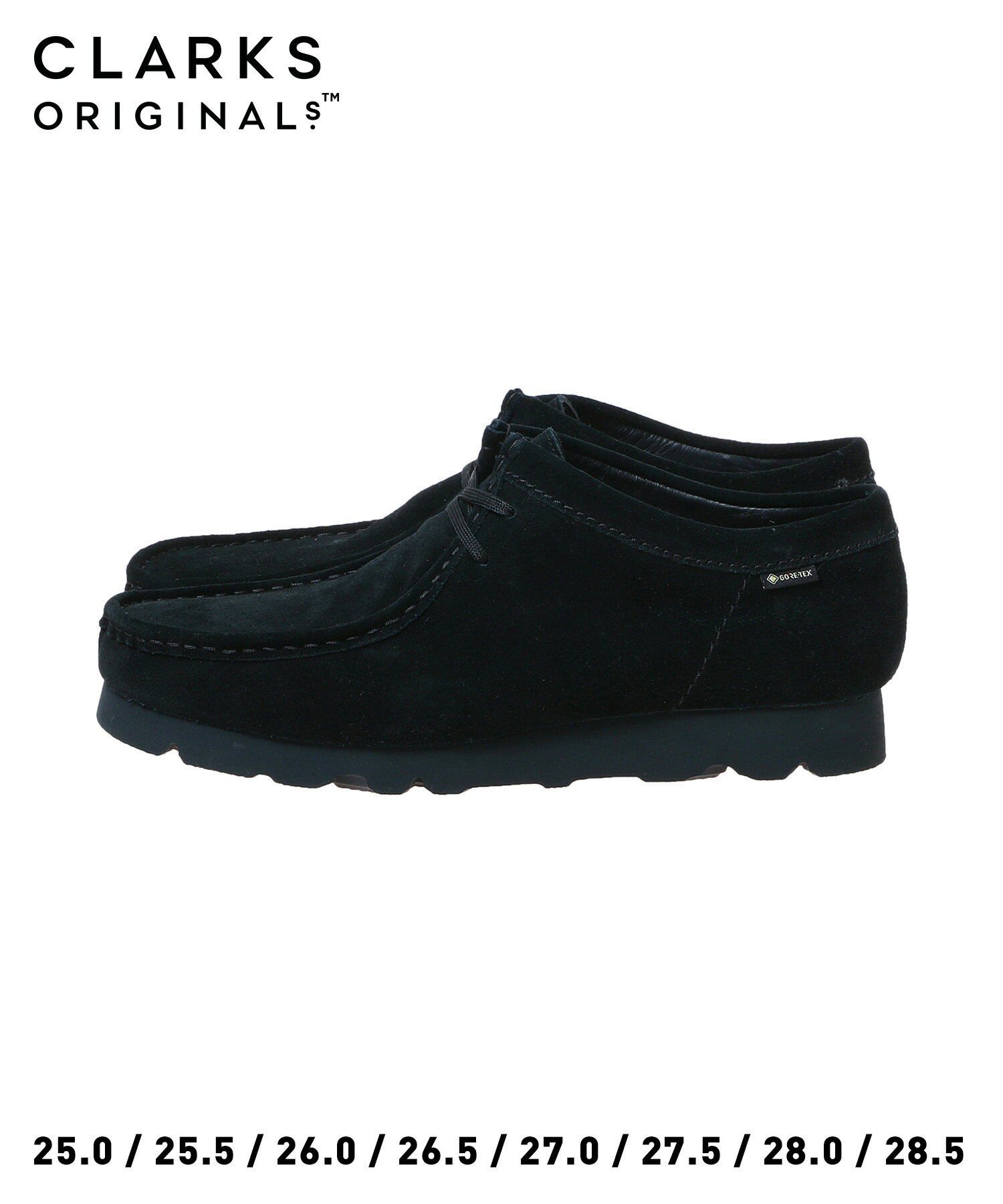 Clarks WallabeeGTX Black Sde(26149449)国内正規品 メンズ シューズ ブーツ モカシン フットウェア 靴 ストリート カジュアル シンプル 定番アイテム オールシーズン 防水 撥水 高機能 ブラック