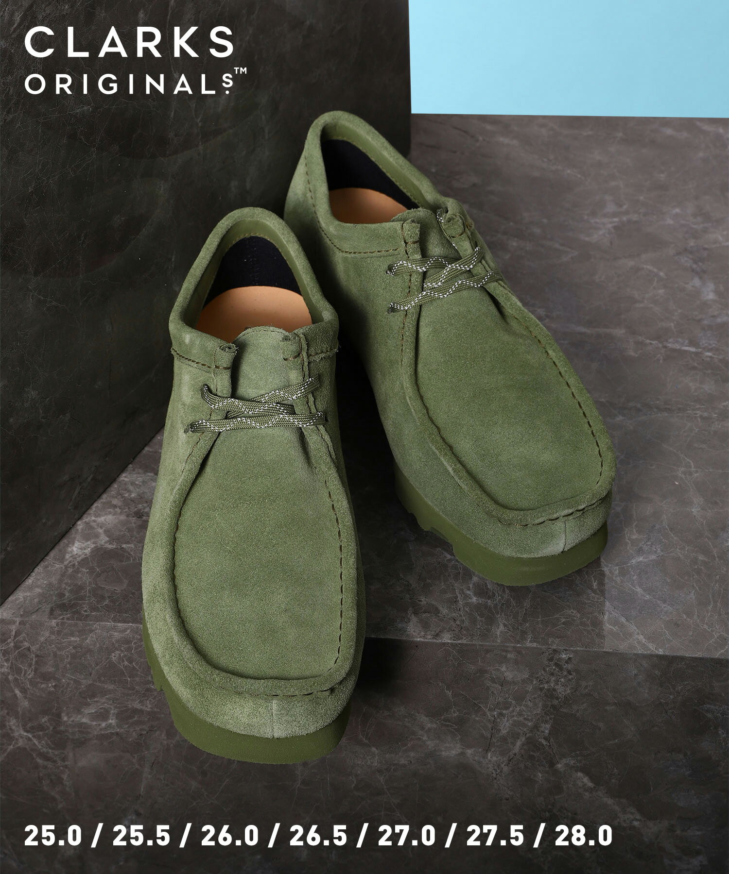 Clarks Wallabee GTX Loden Green(26174044)【クラークス ワラビー ゴアテックス ローデングリーン】国内正規品 メンズ シューズ ブーツ モカシン フットウェア 靴 ストリート カジュアル 定番アイテム GORE-TEX 全天候対応 防水 撥水 高機能 グリーン23AW 1