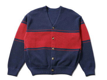 【ラスト1点 Sサイズ】crepuscule border moss stitch V/N cardigan(2001-002)【クレプスキュール ボーダーモスステッチ カーディガン】正規取扱店 メンズ トップス アウター ストリート カジュアル 鹿子編み 秋冬 ★レビューキャンペーン対象