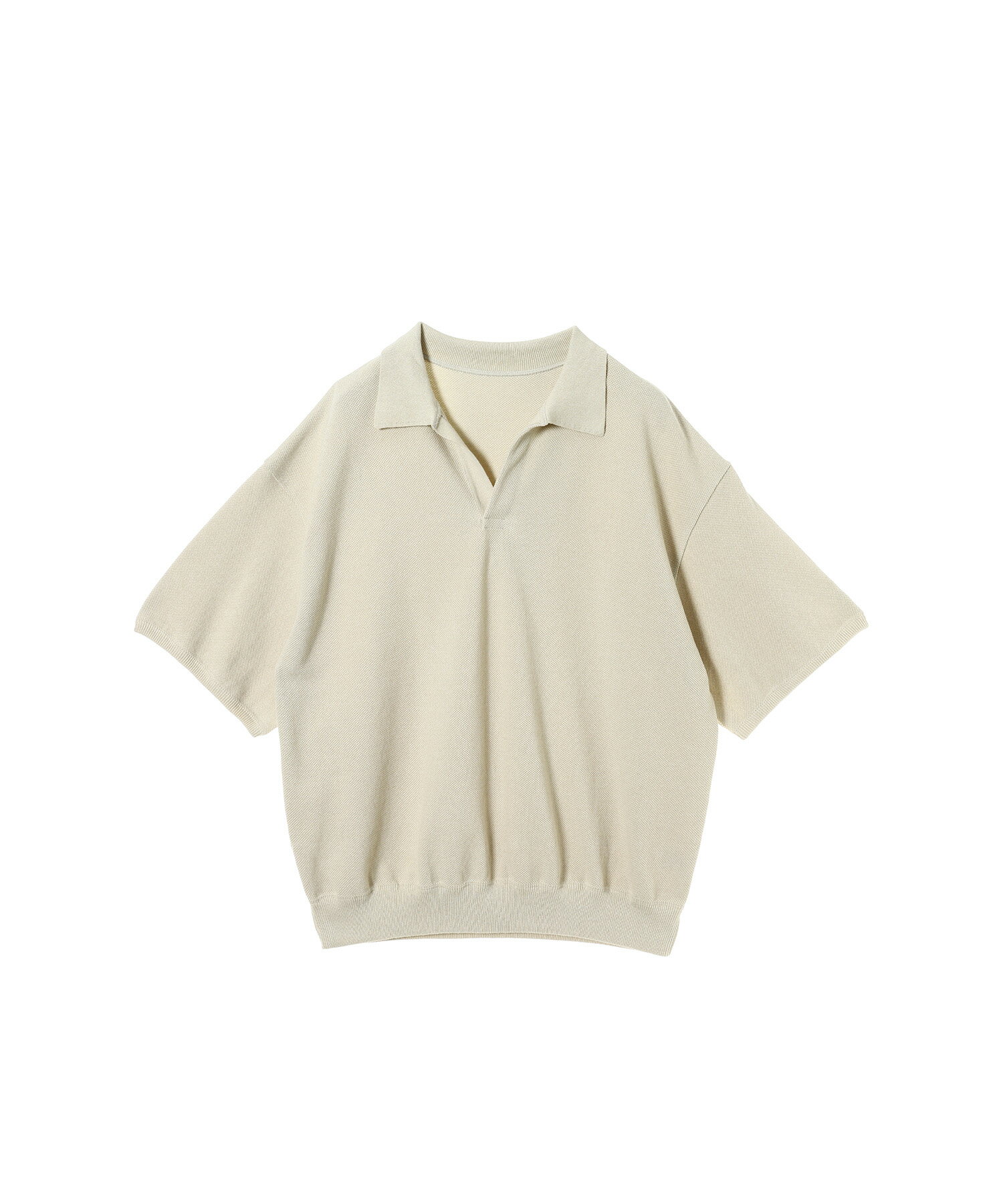 crepuscule Light Moss Stitch Polo(2401-005)【クレプスキュール モススティッチ ポロ】正規品 ユニセックス トップス ポロシャツ 半袖 ショートスリーブ シンプル カジュアル ナチュラル 人気ブランド コットン ブラック オフホワイト M/L 24SS 新作