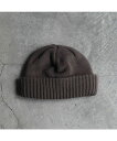 crepuscule Knit Cap 1(2401-022)【クレプスキュール ニットキャップ】正規品 ユニセックス ヘッドウェア ニット帽 帽子 ビーニー カジュアル シンプル ナチュラル ストリート マニッシュ コットン アクリル ブラック グレー ネイビー ブラウン 24SS 新作