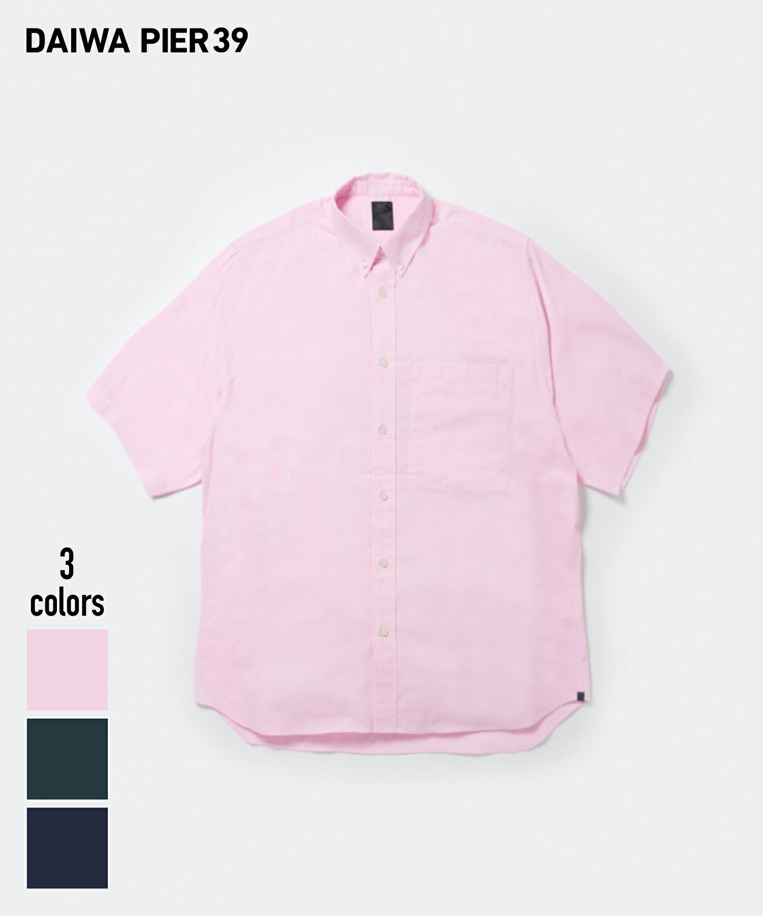 DAIWA PIER39 TECH BUTTON DOWN SHIRT S/S OX(BE-84024)【ダイワピア39 テックボタンダウンシャツショートスリーブ】国内正規品 メンズ トップス 半袖 ストリート カジュアル シンプル 人気ブランド ネイビー グリーン ピンク イエロー S/M/L/XL 24SS 新作