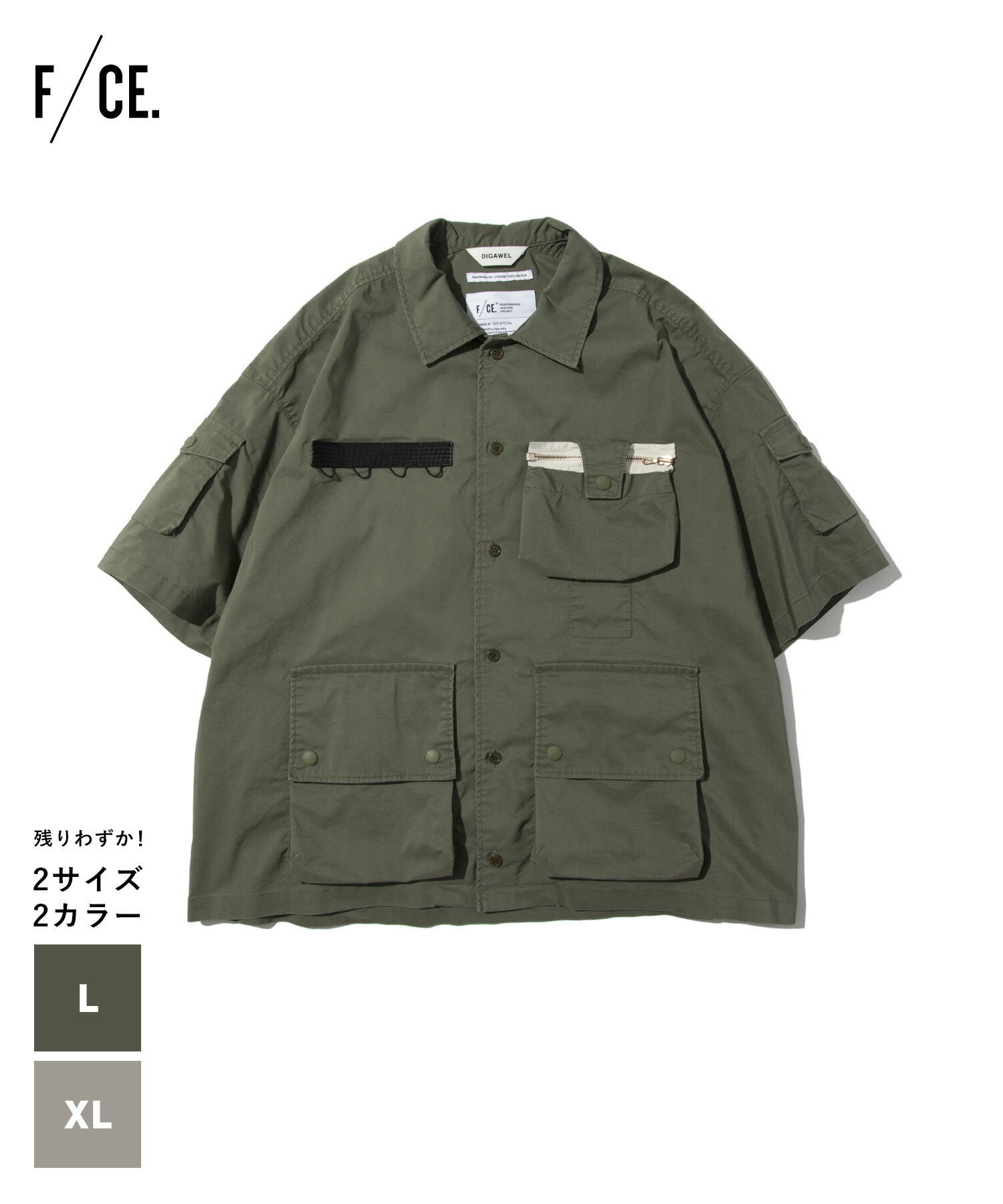 F/CE. × DIGAWEL：7 Pockets S/S Shirt(FSP02231U0001)国内正規品 メンズ トップス 半袖 セットアップ ストリート カジュアル スポーティ アウトドア レジャー 23SS FCE