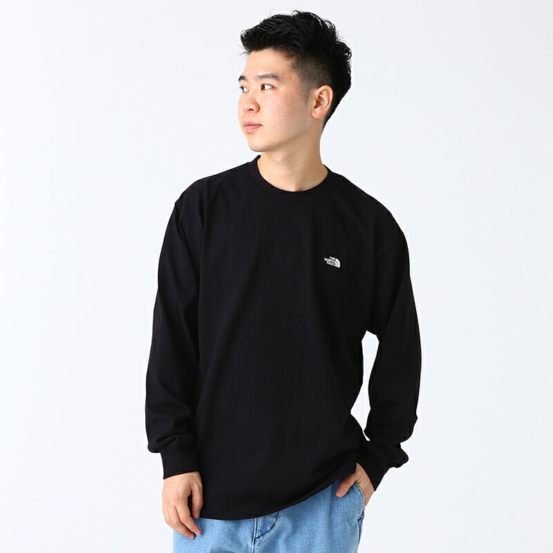 THE NORTH FACE L/S Nuptse Cotton Tee - (NT82135)【ザ・ノースフェイス ヌプシコットンティー】国内正規品 メンズ Tシャツ 長袖 オールシーズン 秋コーデ 秋冬 紫外線カット カジュアル シンプル 合わせやすい ロンT ストリート
