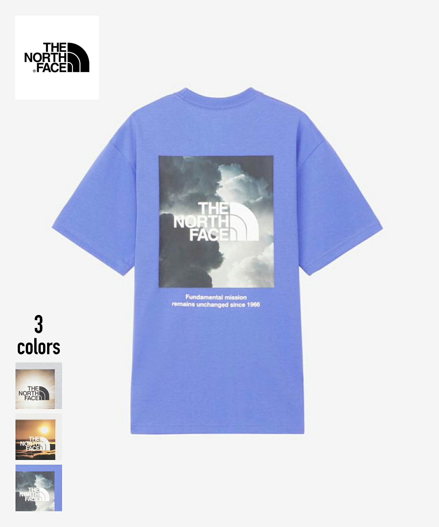 THE NORTH FACE S/S Natural Phenomenon Tee (NT32459)国内正規品 メンズ Tシャツ 半袖 カジュアル シンプル ストリート スポーティー 速乾性 ホワイト グレー ブルー 24SS 春夏 新作