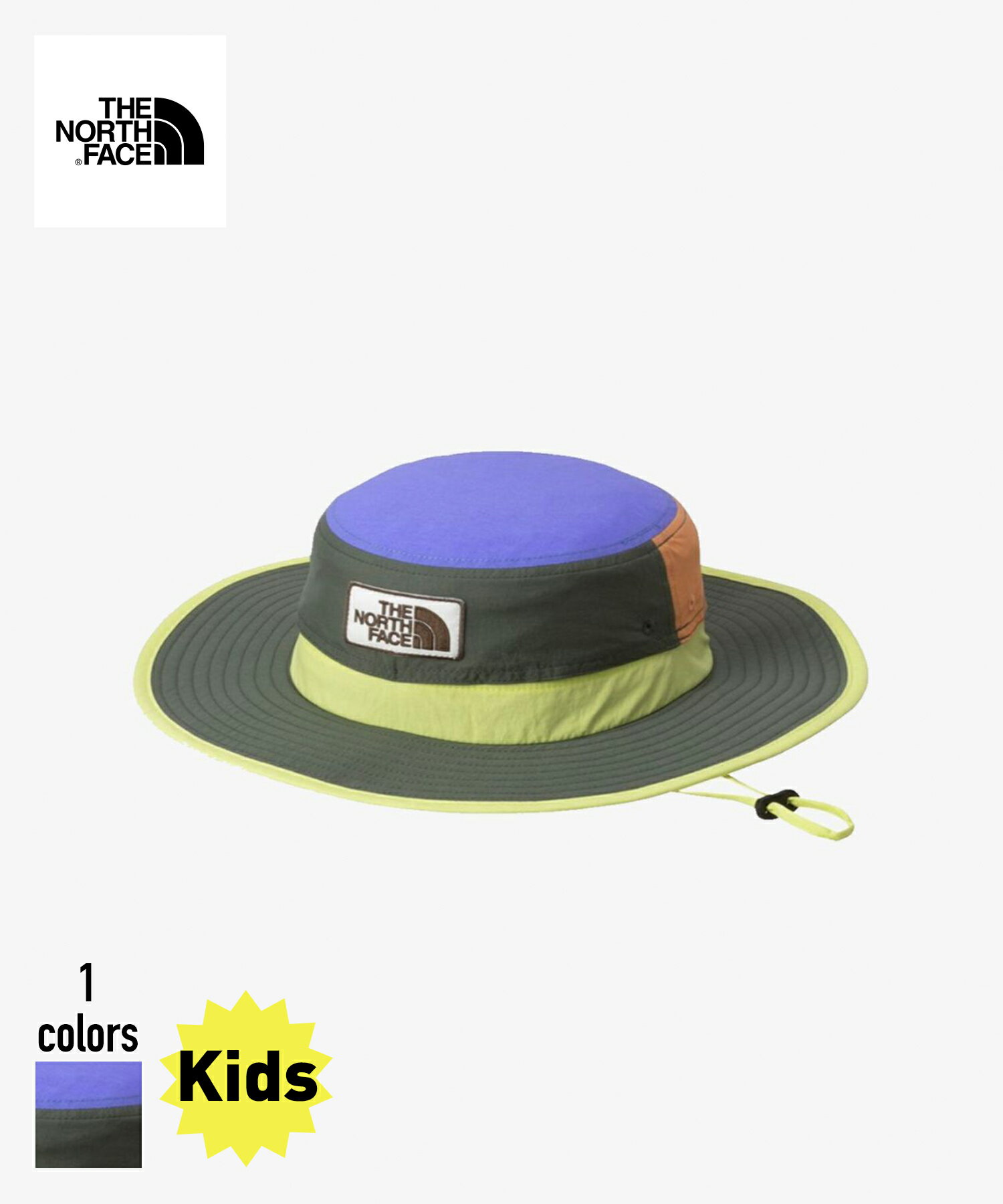THE NORTH FACE Kids Grand Horizon Hat(NNJ02309)【ノースフェイス キッズ グランドホライズンハット】 国内正規品 子ども用 ハット ヘッドウェア 帽子 アウトドア バーベキュー サンシールド 紫外線対策 日よけ UVケア 通気性 S/M/L マルチカラー 24SP