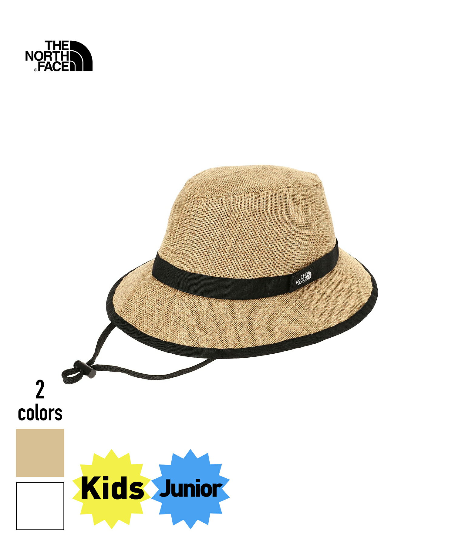 楽天FIGURETHE NORTH FACE Kids HIKE Hat（NNJ02308）【ノースフェイス キッズハイクハット】国内正規品 キッズ ジュニア 子ども用 麦わら ヘッドウェア 帽子 日よけ アウトドア カジュアル 速乾 ポリエステル あご紐付き ベージュ ブラウン 25SS 春夏