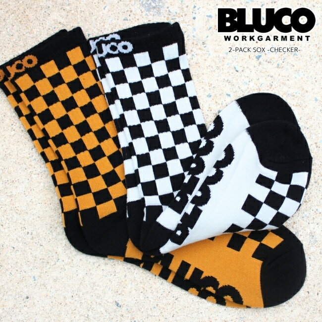 BLUCO ブルコ 2P ソックス 2-PACK SOX -CHECKER- 163-55-002 クルーソックス 2足組 BLUCO WORK GARMENT 1セットのご注文はクリックポスト発送