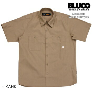 【BLUCO】ストライプ柄半袖ワークシャツ　モカベージュ色　xlサイズ BLUCO】ストライプ柄半袖ワークシャツ モカベージュ色 Lサイズ