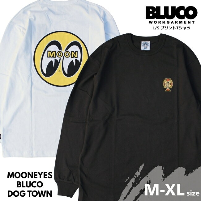 Rakuten - BLUCO ブルコ 長袖Tシャツ ロンT ドッグタウン ムーンアイズ MOONEYES x DOGTOWN x BLUCO 【HOT ROD CUSTOM SHOW 2025 限定アイテム】トリプルコラボ ブラック ホワイト メンズ Tシャツ バックプリント 送料無料