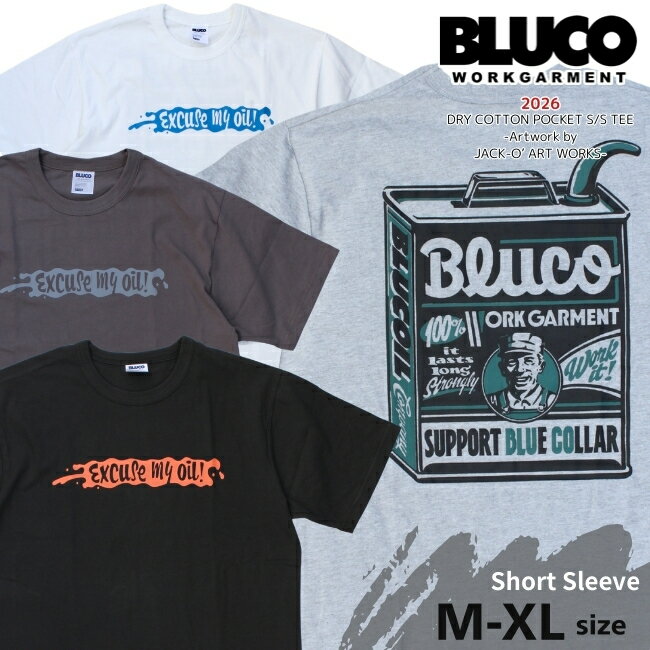 Rakuten - BLUCO ブルコ 半袖Tシャツ ドライコットン -Artwork by JACK-O’ ART WORKS- 161-22-020 バックプリントTシャツ 送料無料