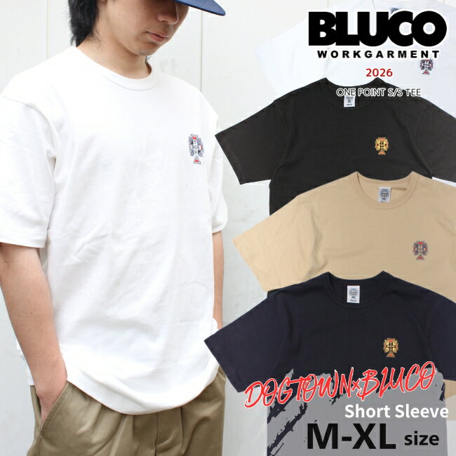 DOGTOWN×BLUCO ワンポイントTシャツ 163-22-029 メンズ 半袖Tシャツドッグタウン×ブルコ コラボ 刺繍 送料無料
