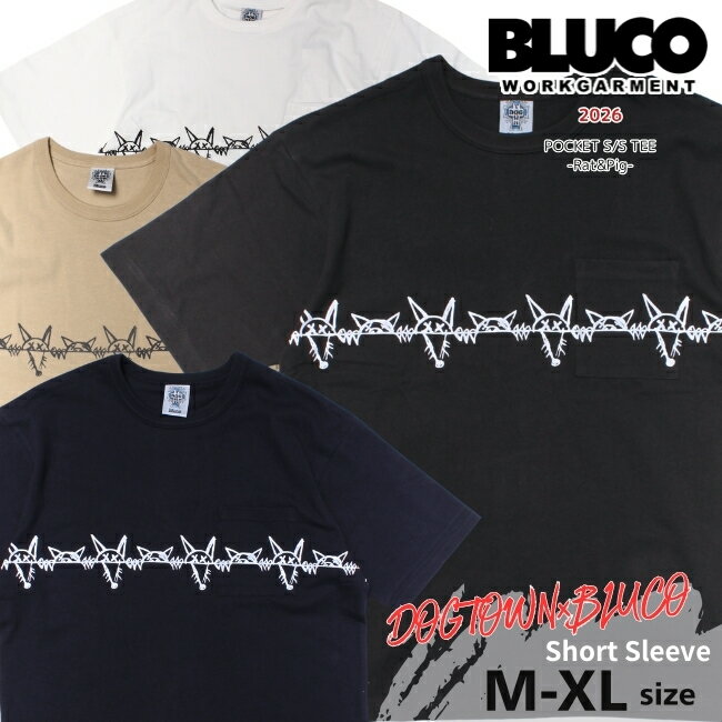 Rakuten - DOGTOWN×BLUCO ポケットTシャツ -RAT＆PIG- 163-22-032 半袖Tシャツ メンズ ドッグタウン×ブルコ コラボ Craig Stecyk「RAT BONE」 バックプリントTシャツ 送料無料