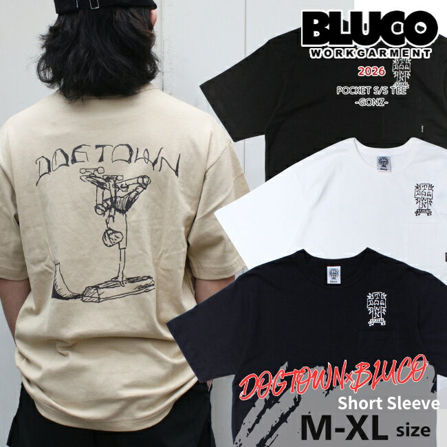 乐天商城 - DOGTOWN×BLUCO ポケットTシャツ -GONZ- 半袖Tシャツ メンズ 163-22-032 ドッグタウン×ブルコ コラボ マークゴンザレス バックプリントTシャツ 送料無料