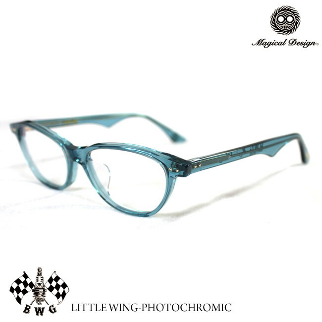 40％OFFセール B.W.G メンズ サングラス LITTLE WING 調(diào)光サングラス ブルコ アンクラウド クリアブルーフレーム 軽量 日本制 バイク用サングラス 送料無料