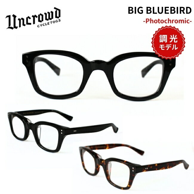 乐天商城 - 2026入荷 UNCROWD アンクラウド 調光サングラス BIG BLUEBIRD PHOTOCHROMIC ビッグブルーバード 263-63-026 メンズ 日本製 ウェリントンタイプ UVカット バイカーシェード バイク