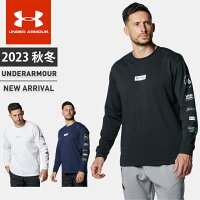 ☆ネコポス アンダーアーマー メンズ Tシャツ 長袖 丸首 ロンティー UA ヘビーウエイト グラフィック ロングスリーブシャツ ルーズ チャージドコットン 吸汗速乾 やや厚手 トレーニング ジム カジュアル スポーツ UNDER ARMOUR 1381360 あす楽 対応可