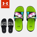 ☆アンダーアーマー クリアランス UNDER ARMOUR メンズ シャワーサンダル イグナイト7 グラフィック ブラック イエロー 3026024 ストラップ...
