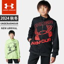☆【スーパーSALE!お得なクーポン配布中】 アンダーアーマー クリアランス ジュニア ボーイズ ジャージ UA トラックジャケット ルーズ ビックロゴ ジップアップ 長袖 吸汗速乾 ポケット付 トレーニング 通学 クラブ 部活 男の子 UNDER ARMOUR 1384688(4)
