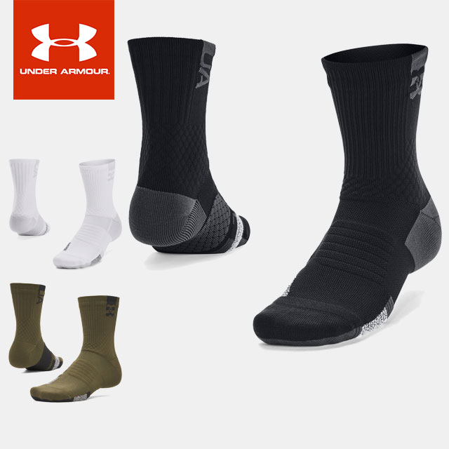 ☆ネコポス アンダーアーマー バスケットボール ソックス メンズ レディース UAアーマードライ プレーメーカー ミッドクルー ソックス 1376229 UNDER ARMOUR