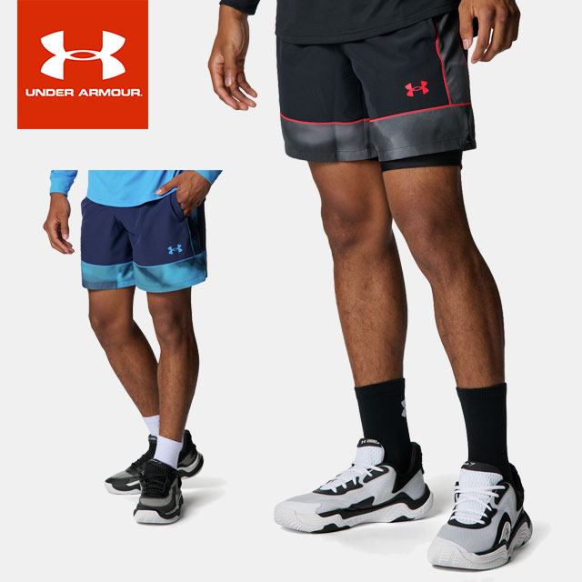 ☆ネコポス アンダーアーマー メンズ レディス バスケットボール ハーフパンツ UAゾーン ウーブンショーツ 6007866 UNDER ARMOUR