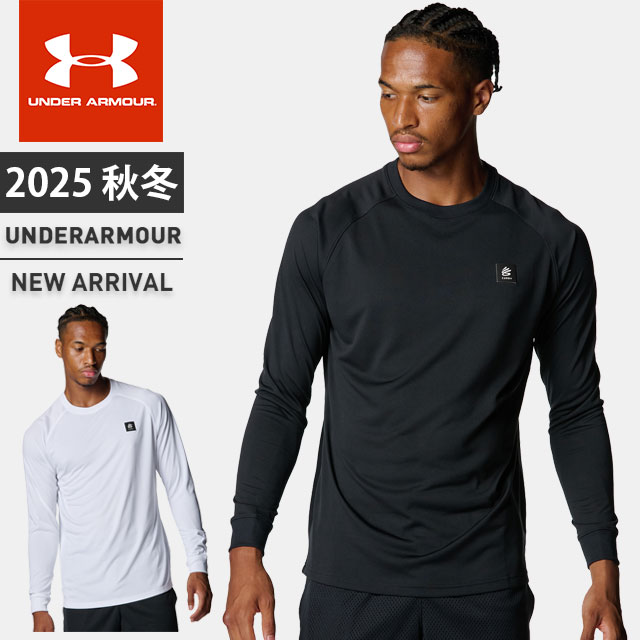 ☆ネコポス アンダーアーマー メンズ Tシャツ 長袖 丸首 ロンティー カリー テック グラフィック ロング..