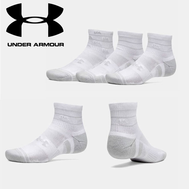 ☆アンダーアーマー UNDER ARMOUR ユニセックス UAパフォーマンステック ノベルティ クオーター ソックス 3足セット Train 靴下 1382943