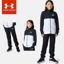 ☆【お買い物マラソン!最大10%OFFクーポン配布中♪】 アンダーアーマー ジュニア キッズ 子供 ジャージ 上下セット UAカラーブロック トラックスーツ 6...