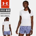 ☆ネコポス アンダーアーマー レディース Tシャツ 半袖 丸首 UA ローンチ ショートスリーブ フィッティド ストレッチ 快適 軽量 リフレクトロゴ ランニン...