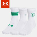 ☆アンダーアーマー UA スポーツスタイル コットン ノベルティ クルーソックス メンズ レディース 靴下 ソックス 3足セット 三足組 速乾性 軽量 防臭 ト...
