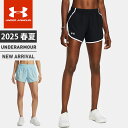 ☆ネコポス アンダーアーマー レディース ショートパンツ ハーフパンツ UA フライバイ ショーツ ルーズ ドローコード ファスナーポケット インナー付 ランニ...