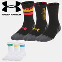 ☆アンダーアーマー クリアランス UNDER ARMOUR ユニセックス トレーニング 靴下 UAパフォーマンス テック クルー ソックス 3足セット キッズ ...