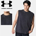 ☆ネコポス アンダーアーマー UNDER ARMOUR メンズ UAヘビーウエイト ウォッシュド スリーブレス シャツ スポーツスタイル ノースリーブ 6001...
