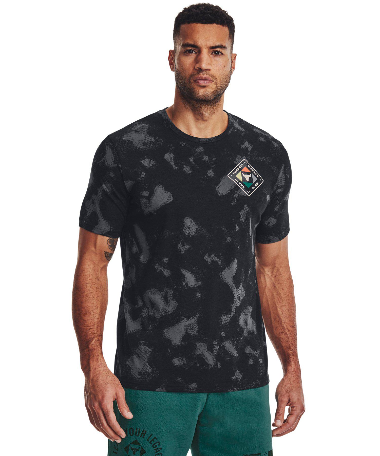 【50 OFF】【父の日】公式 アンダーアーマー UNDER ARMOUR メンズ トレーニング Tシャツ UA プロジェクトロック ショートスリーブTシャツ 〈ハーデストワーカーインザルーム〉 半袖 1377928 トップス カットソー ロゴ 吸汗速乾 アウトドア 運動 部活 スポーツ ジム