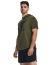 【30%OFF】公式 アンダーアーマー UNDER ARMOUR メンズ トレーニング UAプロジェクトロック テリー ショートスリーブ フーディー スウェット 1377427 アウトドア スポーツ ジム 部活 半袖 フード ビッグプリント 吸汗 速乾 ドライ ポケット