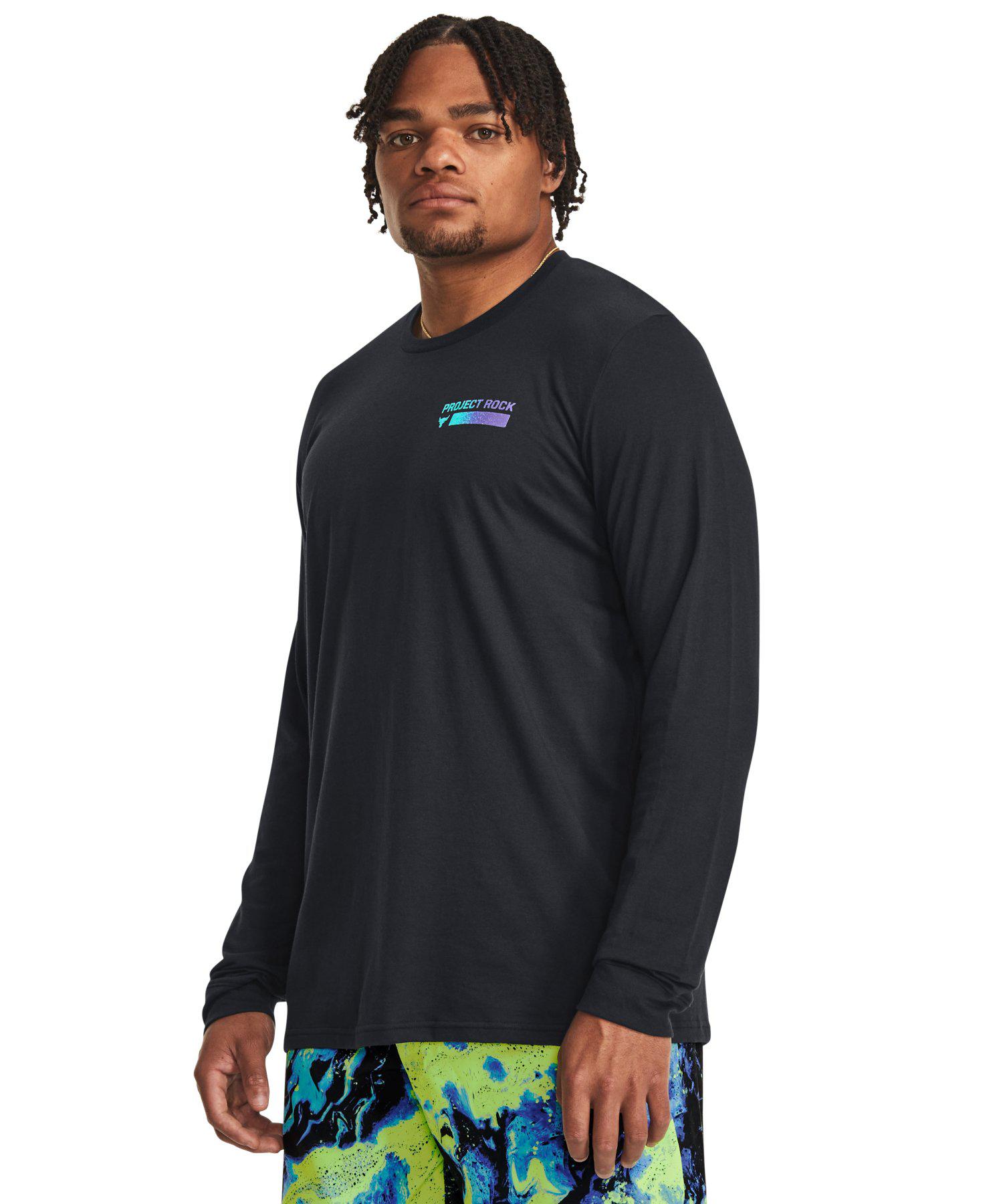 公式 アンダーアーマー UNDER ARMOUR メンズ トレーニング Tシャツ UAプロジェクトロック ブラフマ ロングスリーブ シャツ 長袖 ロンT 1379840 アウトドア スポーツ ジム 運動 部活 コットン 吸汗 速乾 ドライ