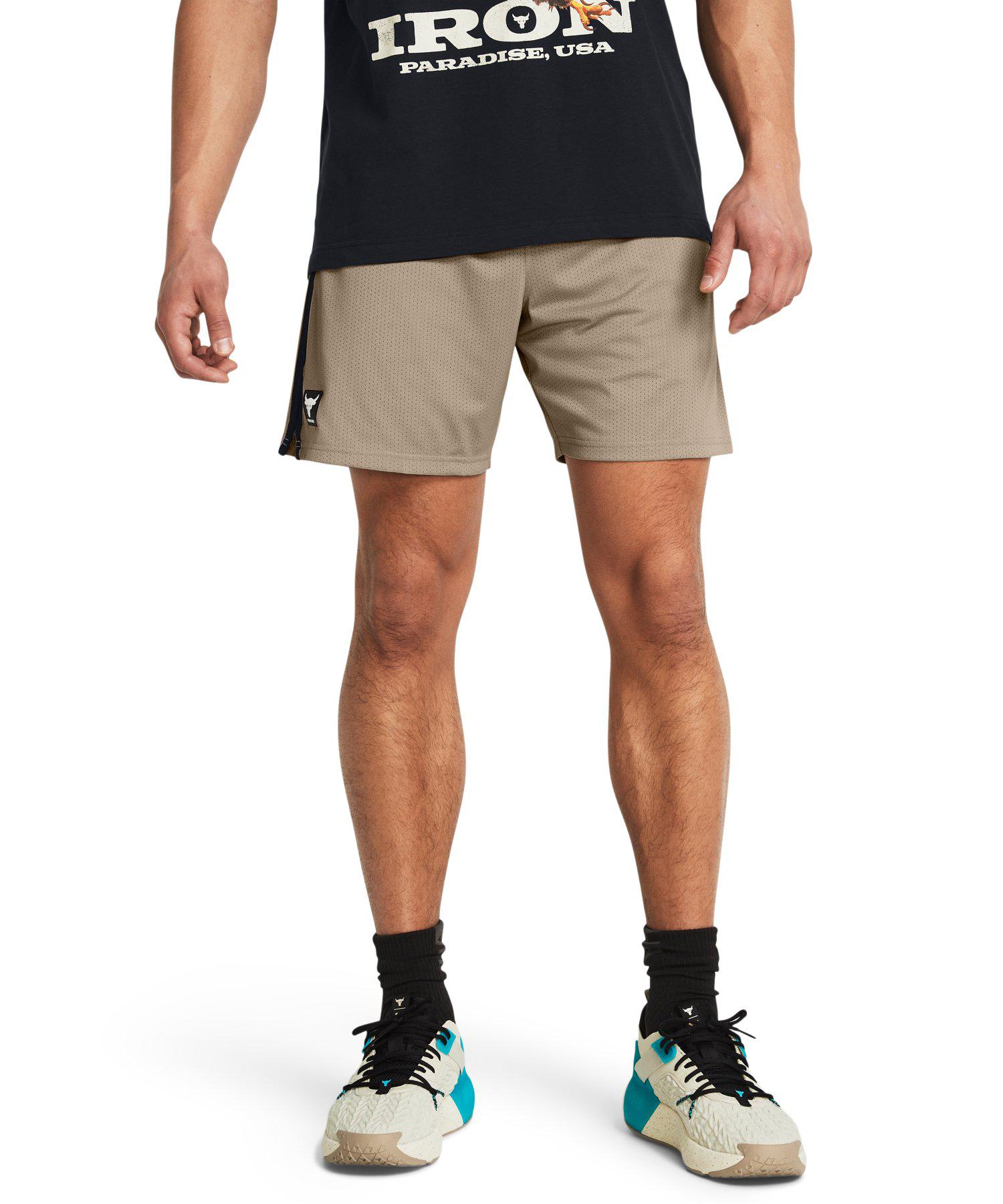 【父の日】公式 アンダーアーマー UNDER ARMOUR UA UAプロジェクトロック ペイオフ メッシュショーツ（トレーニング/MEN） 1383192 ハーフパンツ ショートパンツ 半ズボン アウトドア スポーツ ジム 運動 部活 メンズ 調整可能 ポケット メッシュ