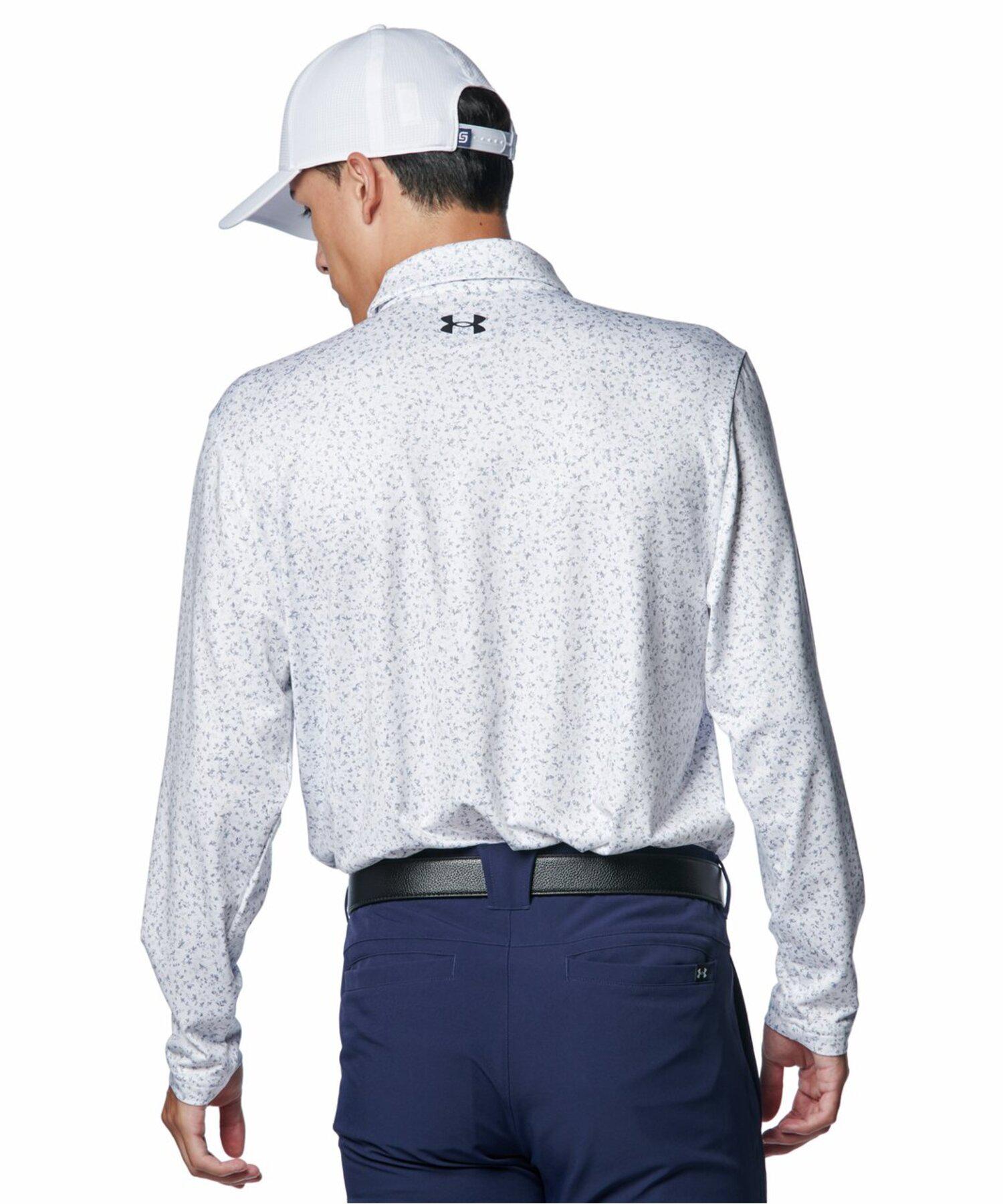 公式 アンダーアーマー UNDER ARMOUR UA UAプレーオフ プリント ロングスリーブ ポロ（ゴルフ/MEN） 1388306 アウトドア スポーツ ジム 運動 部活 メンズ 長袖 ポロシャツ ドライ 吸汗 速乾 通気性 ストレッチ