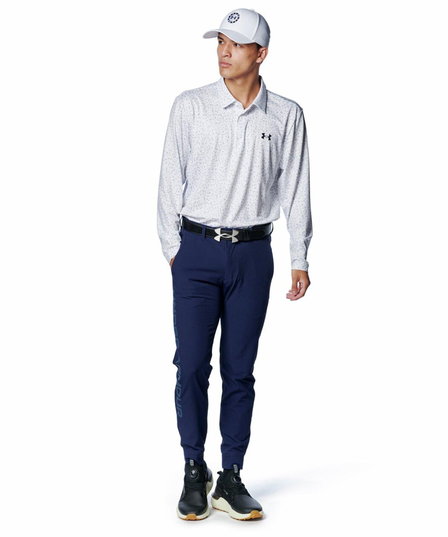 公式 アンダーアーマー UNDER ARMOUR UA UAプレーオフ プリント ロングスリーブ ポロ（ゴルフ/MEN） 1388306 アウトドア スポーツ ジム 運動 部活 メンズ 長袖 ポロシャツ ドライ 吸汗 速乾 通気性 ストレッチ