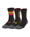 公式 アンダーアーマー UNDER ARMOUR ユニセックス UAパフォーマンス テック クルー ソックス (3足セット) Train 靴下 1800 ハイソ...