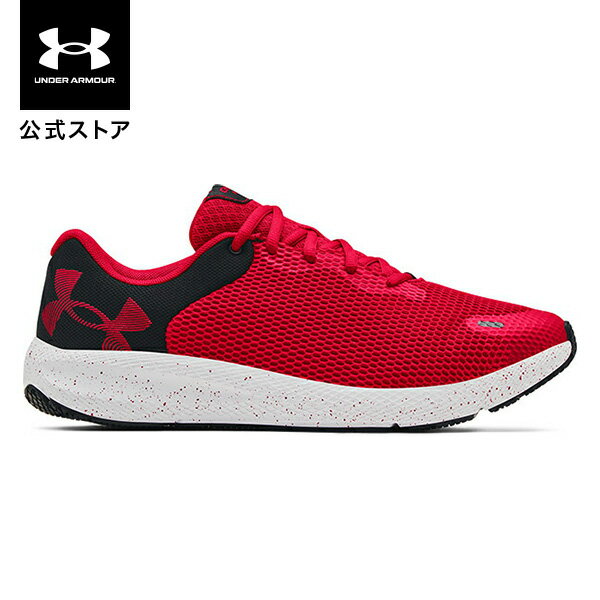 公式 アンダーアーマー UNDER ARMOUR UAチャージド パスート2 ビッグロゴ エクストラワイド ランニング メンズ 3025134 シューズ ランシュー ランニングシューズ スニーカー ローカット レッド ブラック 赤 黒 軽量 幅広 4E マラソン ジョギング 陸上 部活 スポーツ 運動靴