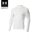 公式 アンダーアーマー UNDER ARMOUR メンズ ゴルフ ベースレイヤー UA ヒートギア フィッティド ロングスリーブ モックシャツ アンダーシャツ インナー 長袖 1371672 その1