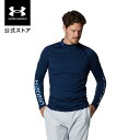 公式 アンダーアーマー UNDER ARMOUR UA メンズ ゴルフ ベースレイヤー インナー コールドギア フィッティド ロングスリーブ モック シャツ 〈カモ テキスト〉 1375336 アンダーシャツ アンダーウェア 長袖 ゴルフウェア ロゴ 防寒 吸汗速乾 抗菌 防臭 紫外線カット その1