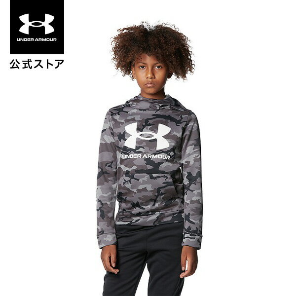 【40%OFF】公式 アンダーアーマー UNDER ARMOUR UA キッズ ボーイズ トレーニング パーカー アーマーフリース カモプリント フーディー 1375979 長袖 トップス プルオーバー ジュニア 子供服 ロゴ 迷彩 カモ ミリタリー 防寒 裏起毛 ポケット スポーツ ジム 部活