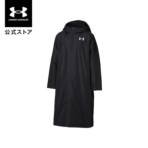 セール価格 公式 アンダーアーマー UNDER ARMOUR UA キッズ ボーイズ トレーニング ロングコート インサレート 1376158 長袖 アウター ベンチコート ジップアップ フーディー ジュニア 子供服 スポーツウェア ロゴ ポケット 防寒 撥水 アウトドア スポーツ ジムのサムネイル
